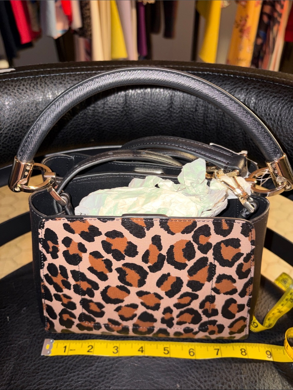 Kate Spade NWT Leopard Print Satchel in Tan & Black - Picture 3 of 3
